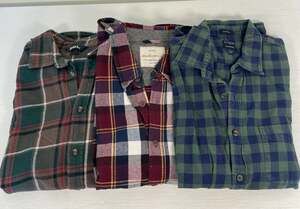 Bundle of 3 Men's Flannel Plaid Button Down Shirts: J.Crew/Weatherproof Vintage/